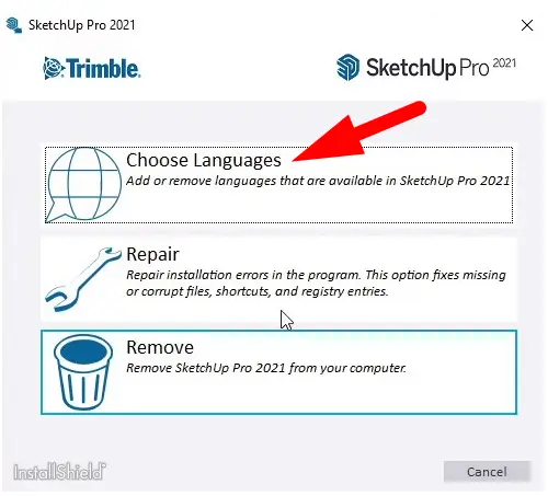 Zmiana pakietów językowych w Sketchup